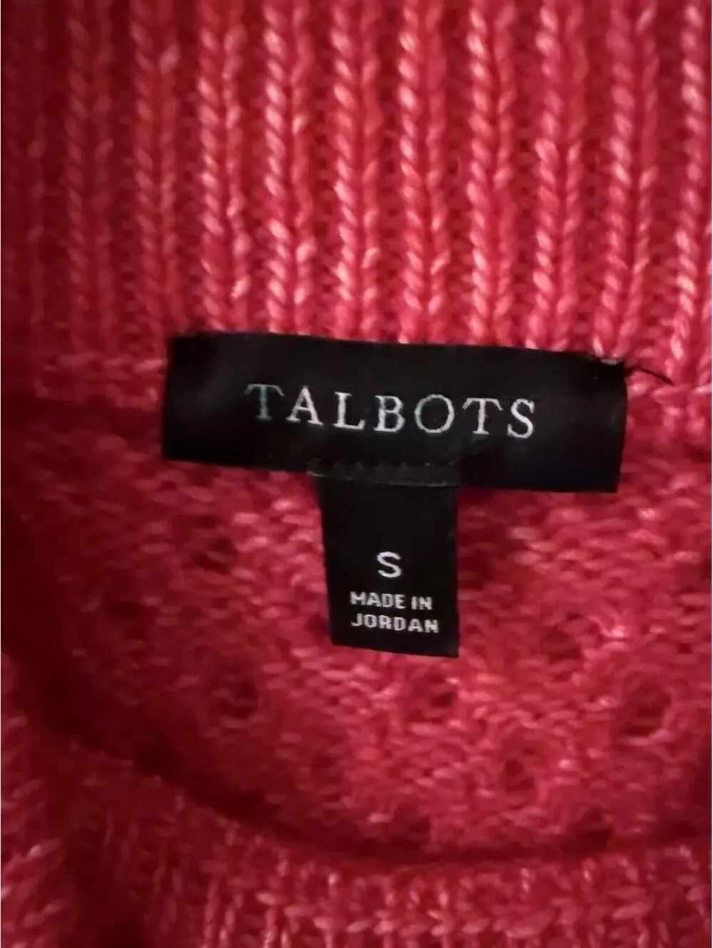 Talbots Sweater Women's Small Pink Turtleneck Long Sleeve Knit Cotton Blend